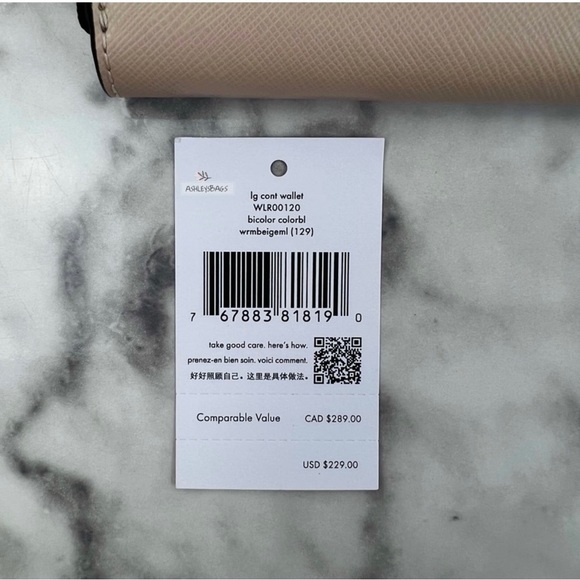 Kate Spade Staci Colorblock Large Satchel & Large Continental Wallet Warm Beige - Picture 16 of 16